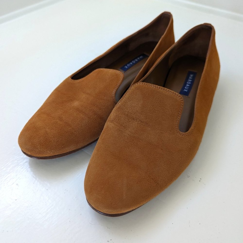 Margaux Suede Loafers in Cognac Brown